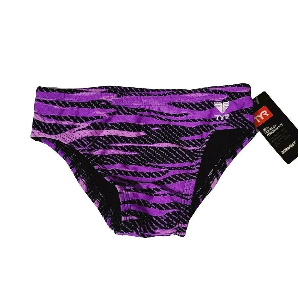 TYR Unisex Youth Durafast Crypsis Alvr Racer Brief Swimsuit RCR7Y Purple Size 24